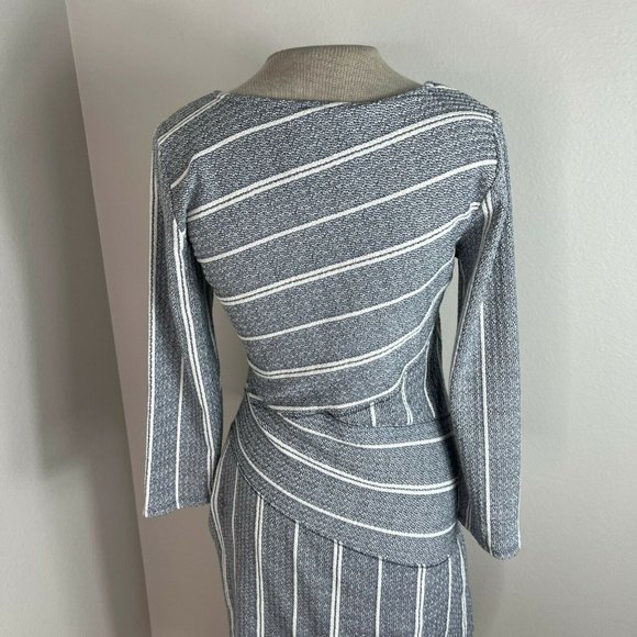 Maeve Anthropologie Knit Mini Dress Striped Blue White M Medium - Picture 5 of 7